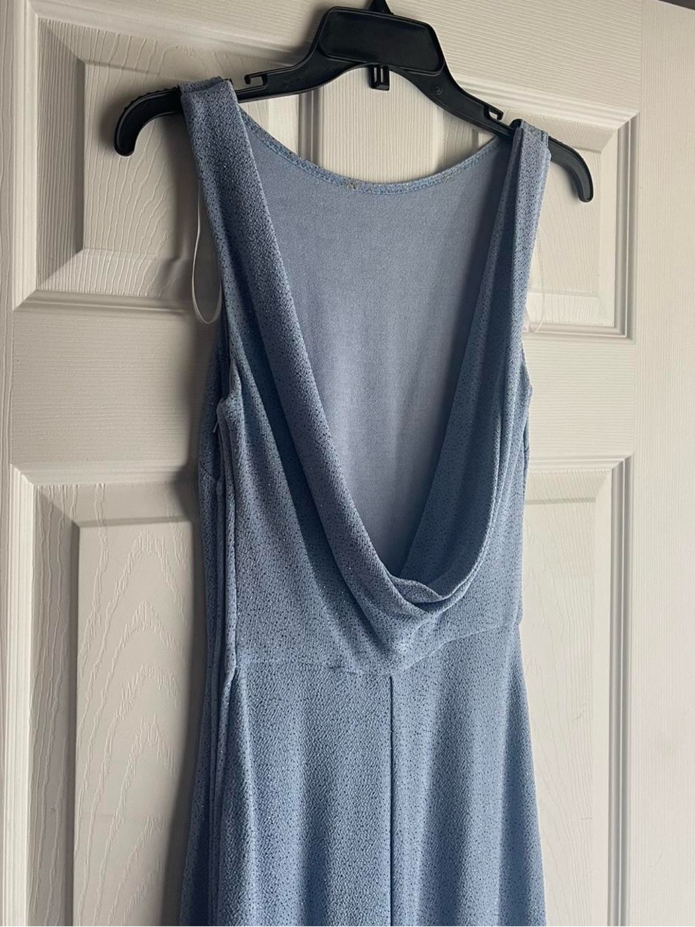 Vintage Light Blue Cowl Back Open Back  Women's Dress